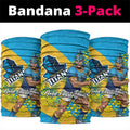 Gold Coast Titans Neck Gaiter Golden Wattle Floral Polynesian - Australian Flower - Rugby Mascot