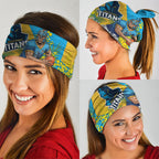 Gold Coast Titans Neck Gaiter Golden Wattle Floral Polynesian - Australian Flower - Rugby Mascot