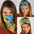 Gold Coast Titans Neck Gaiter Golden Wattle Floral Polynesian - Australian Flower - Rugby Mascot