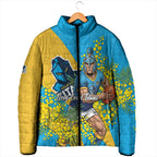 Gold Coast Titans Padded Jacket Golden Wattle Floral Polynesian - Australian Flower - Rugby Mascot