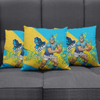 Gold Coast Titans Pillow Cover Golden Wattle Floral Polynesian - Australian Flower - Rugby Mascot
