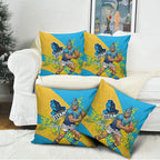 Gold Coast Titans Pillow Cover Golden Wattle Floral Polynesian - Australian Flower - Rugby Mascot