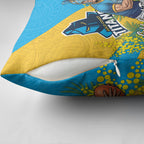 Gold Coast Titans Pillow Cover Golden Wattle Floral Polynesian - Australian Flower - Rugby Mascot