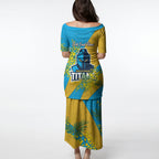 Gold Coast Titans Puletasi Golden Wattle Floral Polynesian - Australian Flower - Rugby Mascot