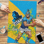 Gold Coast Titans Puzzle Golden Wattle Floral Polynesian - Australian Flower - Rugby Mascot