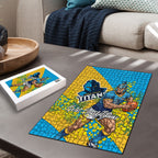 Gold Coast Titans Puzzle Golden Wattle Floral Polynesian - Australian Flower - Rugby Mascot