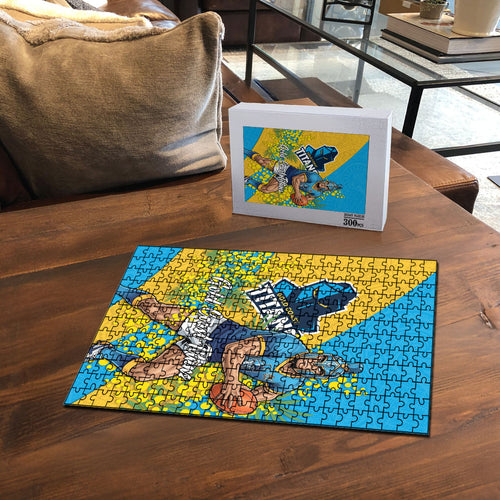 Gold Coast Titans Puzzle Golden Wattle Floral Polynesian - Australian Flower - Rugby Mascot