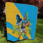 Gold Coast Titans Quilt Golden Wattle Floral Polynesian - Australian Flower - Rugby Mascot
