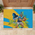 Gold Coast Titans Rubber Doormat Golden Wattle Floral Polynesian - Australian Flower - Rugby Mascot
