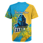 Gold Coast Titans Rugby Jersey Golden Wattle Floral Polynesian - Australian Flower - Rugby Mascot