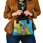 Gold Coast Titans Shoulder Handbag Golden Wattle Floral Polynesian - Australian Flower - Rugby Mascot