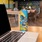 Gold Coast Titans Skinny Tumbler Golden Wattle Floral Polynesian - Australian Flower - Rugby Mascot