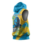 Gold Coast Titans Sleeveless Hoodie Golden Wattle Floral Polynesian - Australian Flower - Rugby Mascot