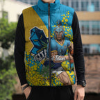 Gold Coast Titans Sleeveless Puffer Jacket Golden Wattle Floral Polynesian - Australian Flower - Rugby Mascot