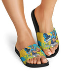 Gold Coast Titans Slide Sandals Golden Wattle Floral Polynesian - Australian Flower - Rugby Mascot