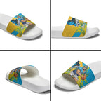 Gold Coast Titans Slide Sandals Golden Wattle Floral Polynesian - Australian Flower - Rugby Mascot
