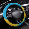 Gold Coast Titans Steering Wheel Cover Golden Wattle Floral Polynesian - Australian Flower - Rugby Mascot
