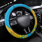 Gold Coast Titans Steering Wheel Cover Golden Wattle Floral Polynesian - Australian Flower - Rugby Mascot