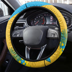 Gold Coast Titans Steering Wheel Cover Golden Wattle Floral Polynesian - Australian Flower - Rugby Mascot