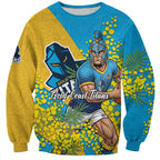 Gold Coast Titans Sweatshirt Golden Wattle Floral Polynesian - Australian Flower - Rugby Mascot