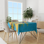 Gold Coast Titans Tablecloth Golden Wattle Floral Polynesian - Australian Flower - Rugby Mascot