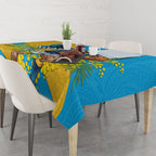 Gold Coast Titans Tablecloth Golden Wattle Floral Polynesian - Australian Flower - Rugby Mascot