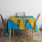 Gold Coast Titans Tablecloth Golden Wattle Floral Polynesian - Australian Flower - Rugby Mascot
