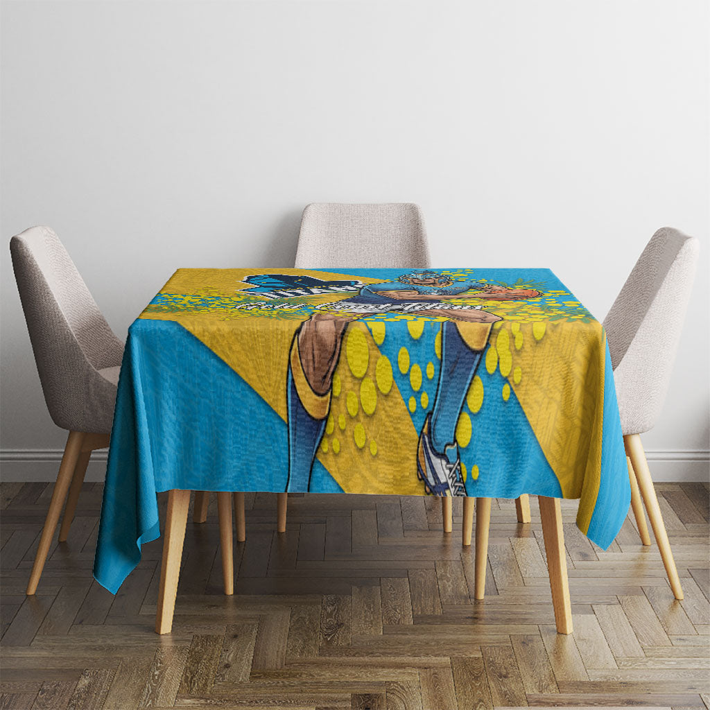 Gold Coast Titans Tablecloth Golden Wattle Floral Polynesian - Australian Flower - Rugby Mascot
