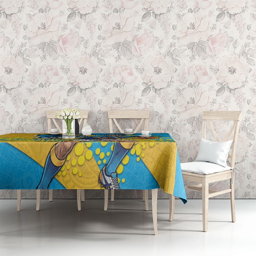 Gold Coast Titans Tablecloth Golden Wattle Floral Polynesian - Australian Flower - Rugby Mascot