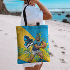Gold Coast Titans Tote Bag Golden Wattle Floral Polynesian - Australian Flower - Rugby Mascot