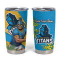 Gold Coast Titans Tumbler Cup Golden Wattle Floral Polynesian - Australian Flower - Rugby Mascot