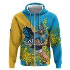 Gold Coast Titans Zip Hoodie Golden Wattle Floral Polynesian - Australian Flower - Rugby Mascot