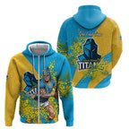 Gold Coast Titans Zip Hoodie Golden Wattle Floral Polynesian - Australian Flower - Rugby Mascot