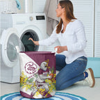 Manly Warringah Sea Eagles Laundry Basket Golden Wattle Floral Polynesian - Australian Flower - Rugby Mascot