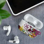Manly Warringah Sea Eagles AirPods Case Golden Wattle Floral Polynesian - Australian Flower - Rugby Mascot