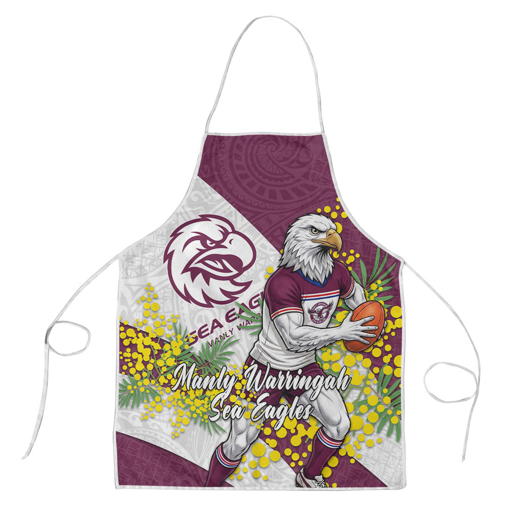 Manly Warringah Sea Eagles Apron Golden Wattle Floral Polynesian - Australian Flower - Rugby Mascot