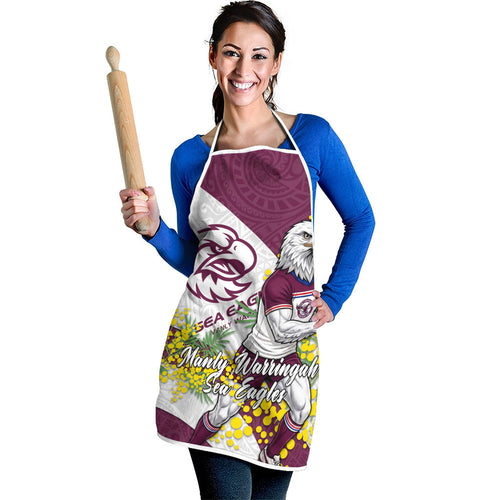 Manly Warringah Sea Eagles Apron Golden Wattle Floral Polynesian - Australian Flower - Rugby Mascot