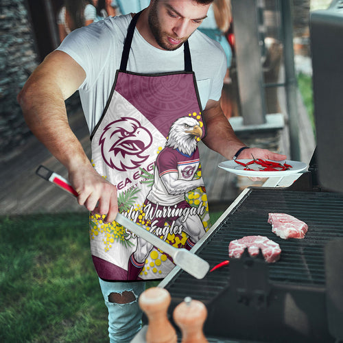 Manly Warringah Sea Eagles Apron Golden Wattle Floral Polynesian - Australian Flower - Rugby Mascot