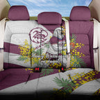 Manly Warringah Sea Eagles Back Car Seat Cover Golden Wattle Floral Polynesian - Australian Flower - Rugby Mascot