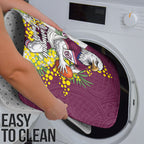 Manly Warringah Sea Eagles Bathroom Set Golden Wattle Floral Polynesian - Australian Flower - Rugby Mascot