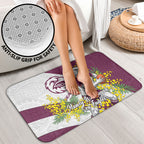 Manly Warringah Sea Eagles Bathroom Set Golden Wattle Floral Polynesian - Australian Flower - Rugby Mascot