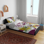 Manly Warringah Sea Eagles Bedding Set Golden Wattle Floral Polynesian - Australian Flower - Rugby Mascot