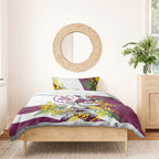 Manly Warringah Sea Eagles Bedding Set Golden Wattle Floral Polynesian - Australian Flower - Rugby Mascot