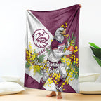 Manly Warringah Sea Eagles Blanket Golden Wattle Floral Polynesian - Australian Flower - Rugby Mascot