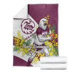 Manly Warringah Sea Eagles Blanket Golden Wattle Floral Polynesian - Australian Flower - Rugby Mascot