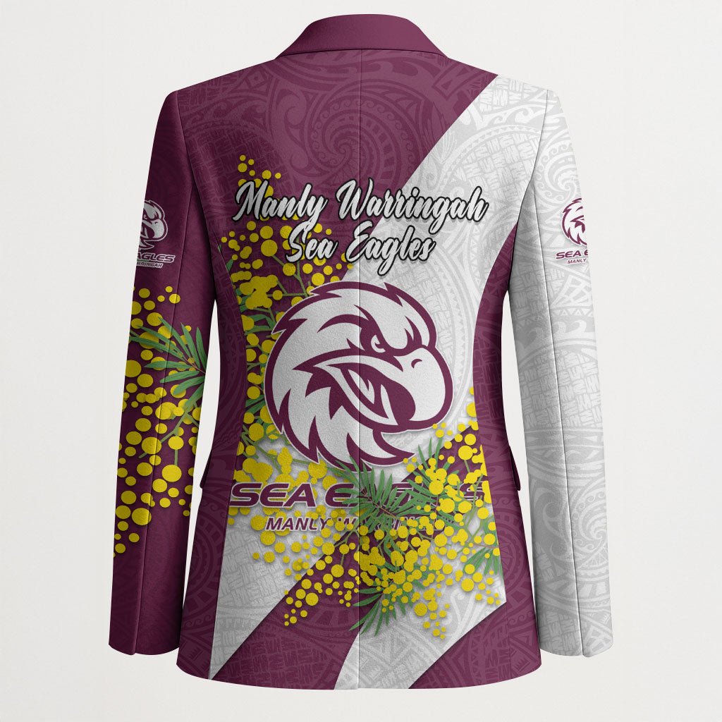 Manly Warringah Sea Eagles Blazer Golden Wattle Floral Polynesian - Australian Flower - Rugby Mascot