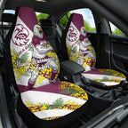 Manly Warringah Sea Eagles Car Seat Cover Golden Wattle Floral Polynesian - Australian Flower - Rugby Mascot