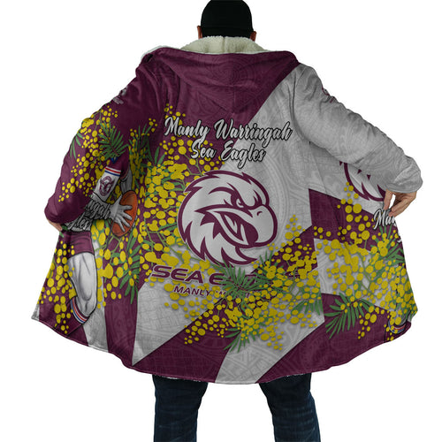 Manly Warringah Sea Eagles Cloak Golden Wattle Floral Polynesian - Australian Flower - Rugby Mascot