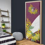 Manly Warringah Sea Eagles Door Cover Golden Wattle Floral Polynesian - Australian Flower - Rugby Mascot