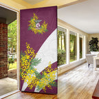 Manly Warringah Sea Eagles Door Cover Golden Wattle Floral Polynesian - Australian Flower - Rugby Mascot